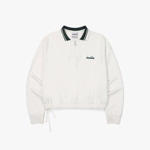 디아도라 [공식스토어] 몬텔로 카라 크롭 맨투맨 우먼 OFF WHITE (D3322TFS04OWH)