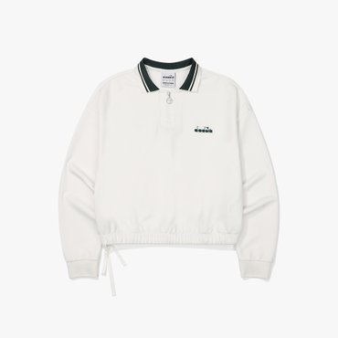 디아도라 [공식스토어] 몬텔로 카라 크롭 맨투맨 우먼 OFF WHITE (D3322TFS04OWH)