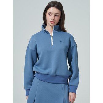 BLUDOT 루즈핏 오버사이즈 하프집업 풀오버_BL