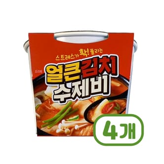  얼큰김치 수제비 스트레스가 확풀리는 즉석컵용기 196g x 4개