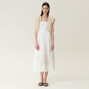 RESORT23 Sleeveless Flare lace Dress Pure-White