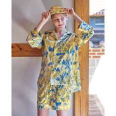 Abstract flower silk pajamas