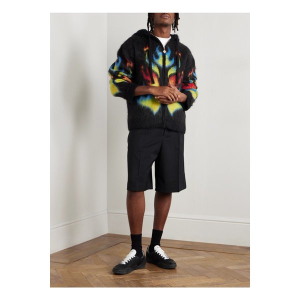 카사블랑카 플레임 로렐 브러시드 모헤어 집업 후디 블랙 46376663162876052