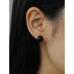 [Silver 925] Basic Onyx Earrings (L)