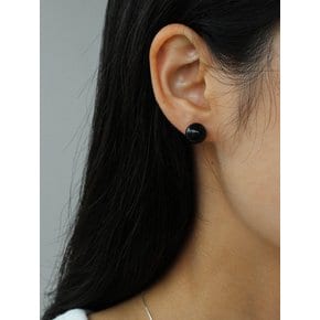 [Silver 925] Basic Onyx Earrings (L)