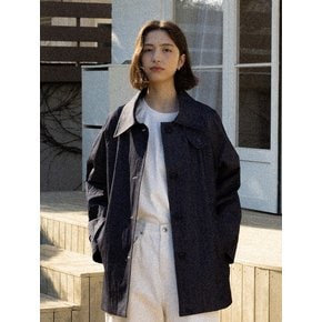 Lou half trench mac coat (denim)