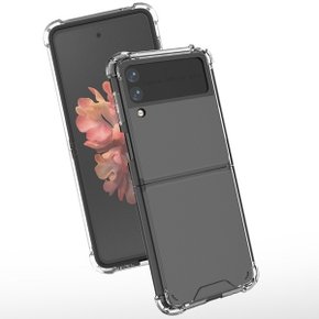 갤럭시Z플립2 제트 지 5G F707 클리어 범퍼 에어백 투명 하드 핸드폰 케이스