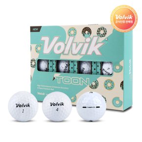 [ [VOLVIK] 볼빅 NEW 툰 2피스 골프공 12p, 화이트 1개