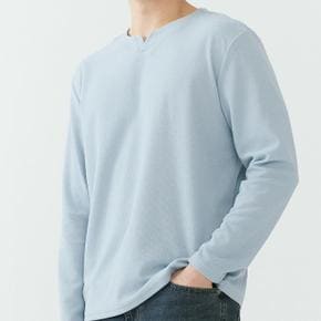 동백01 남성 포인트라벨 넥변형 티셔츠 AQ1WTL202 (E46134696)