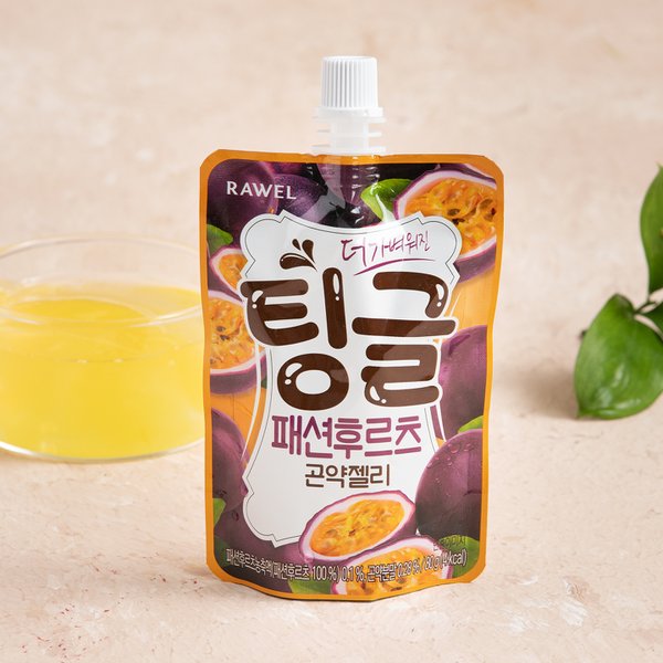 로엘 팅글 4kcal 곤약젤리 패션후르츠맛 80g 1팩