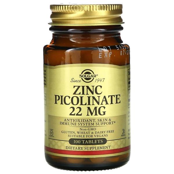 미국직구 Solgar 솔가 Zinc 징크 아연 피콜리네이트 22mg 100정