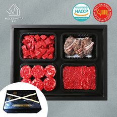 [명절 후 배송][웰굿]미경산 고급암소 한우1+ 명품정육세트 1호 1.8kg(떡갈비300g,국거리500g,다짐육500g,불고기500g)