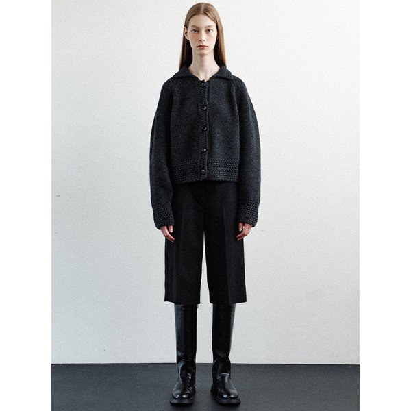 wool bermuda pants (black)