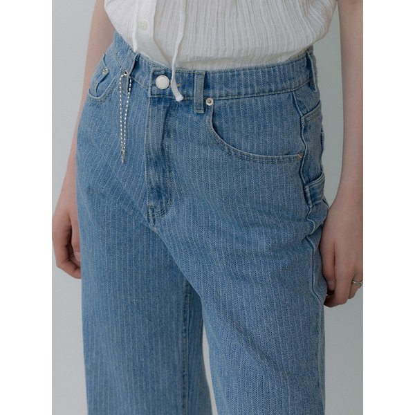 stripe washed denim pants (blue) orc 6002