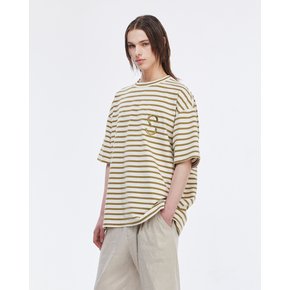 [파주점] 엠블럼 엠브로이드 스트라이프 티셔츠 SG3TS308KK