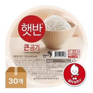  햇반 백미 큰공기 300g x30입 (1박스)