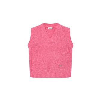 리에떼 v-neck boukle crop knit vest-U1C45KVT030- U1C45KVT030