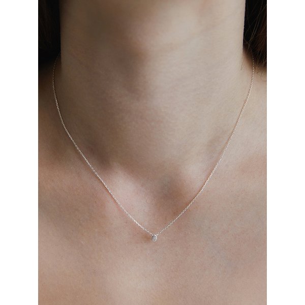 (실버925) 워터 드롭 베젤 체인 목걸이 NZ2419