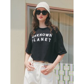 UP-247 로고 크롭티 블랙 . LOGO CROP TEE BLACK