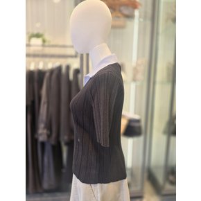 [부산점] [쥬크] 골지 카라 배색 반팔 니트 (V262KSK931)