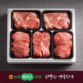 [냉장/1+][농협영주한우]프리미엄 정성드림 구이세트1호 (등심x2/안심x2/채끝) / 3.0kg