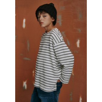 블루테일 AZG1TS02BK 블랙 스트라이프 티셔츠