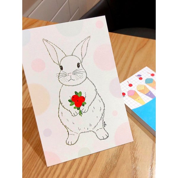 빨간열매 토끼 / 엽서 (postcard)