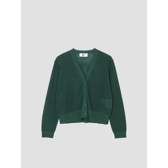 UNIT 라인 블렌드 브이넥 니트 가디건 [UFJKCA257N-DARK GREEN]