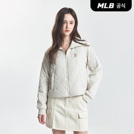 MLB [코리아공식] 여성 세로 물결퀼팅 패딩자켓 BOS (D.Cream)