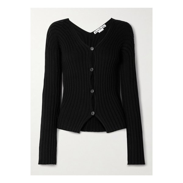 골지 코튼 가디건 블랙 1647597347034745