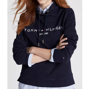 여성 Tommy 로고 후드티 Navy