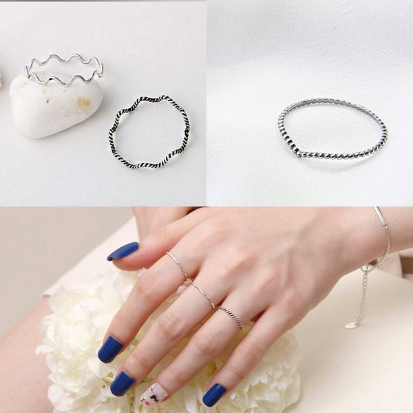 925 실버 레이어드 링 반지 모음