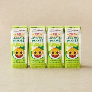 피코크 핑크퐁 유기농인증 바나나 우유 125mL X 4 (멸균우유)