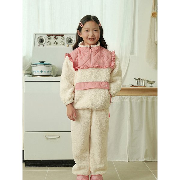 [KIDS] Ruffle Fleece Pants_Pink