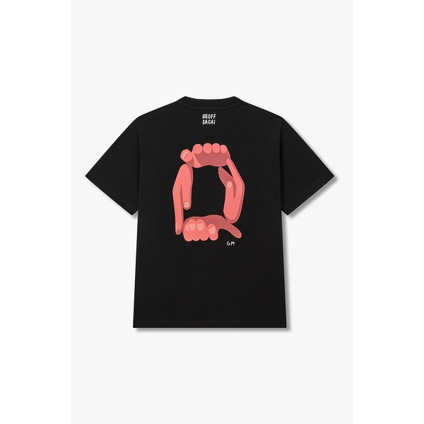 남성 프린트 디테일 코튼 티셔츠_블랙 6426121117000