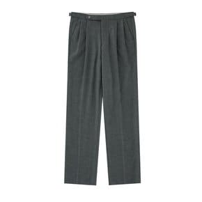 Wool Flannel adjust 2Pleats relaxed Trousers (gray)