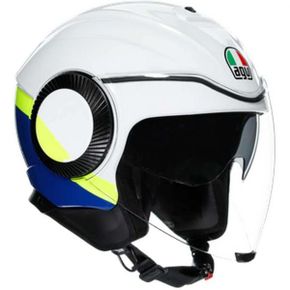 영국 AGV 헬멧 Orbyte Multi XS Block Helmet White/Blue/Gelow Fluo 1667266