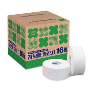 정원 2겹 엠보싱 90M 절약형 점보롤 화장지 16롤