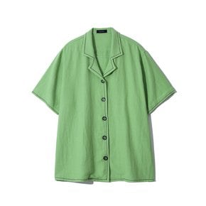 Oxford Linen Collar Shirt(Yellowish-green)