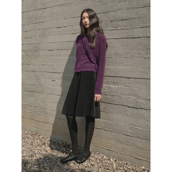 REMI CORDUROY FLARE HALF SKIRT_BLACK