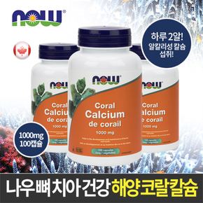 NOW 나우 뼈치아건강 해양 코랄칼슘 1000mg 100야채캡슐