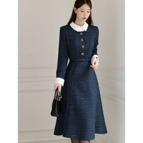 XXL까지 제몬 셔츠 레이어드 트위드 벨트 원피스 겨울 하객룩 오피스룩 모임룩 .._P409596276