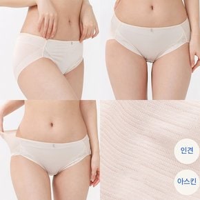 여성 인견 삼각팬티 여자 여름팬티 시원한 냉감 노라인 미디 햄팬티 3매