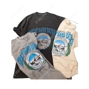 PRD 피그먼트반팔티 여자 콜로라도 공용 코튼 명품 면 라운드 오버핏 커버낫 반팔 티셔츠