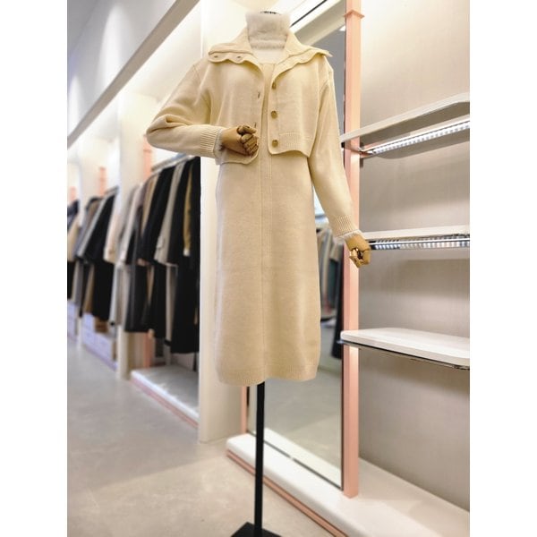 [여주점] 여성 울블랜드 크롭 가디건&원피스 세트(ITOBKOP700A)