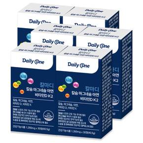 칼마디 칼슘 마그네슘 아연 비타민 D K2 영양제 칼슘제 뼈건강 30정, 6통