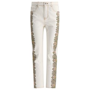 Jeans with side prints Jeans 135039374990 White