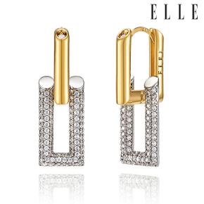 Urban 14K 블링 콤비 원터치 귀걸이 (gold pin) ELGPEE399