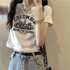 NEW 1+1 수련회 댄스티셔츠 CROP T shirt 학생 여성 반팔