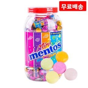 미니 멘토스 뉴레인보우 1kg X 1 통 파우치 대용량 개별포장 미니캔디 간식 과자